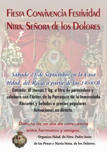 CARTEL FIESTA FESTIVIDAD DOLORES 2013 Cartel Convivencia Hermandad de los Dolores