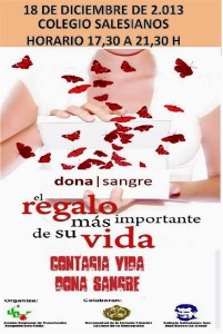 Cartel donaciones de Sangre.