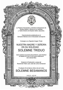 Cartel anunciador Cultos Soledad